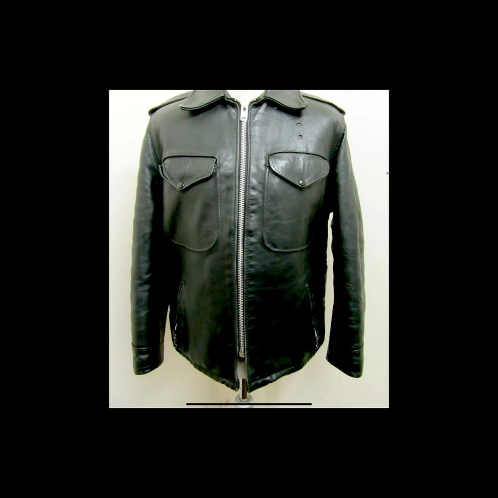 VINTAGE SCHOTT PERFECTO NYC LEATHER POLICE MOTORCYCLE JACKET